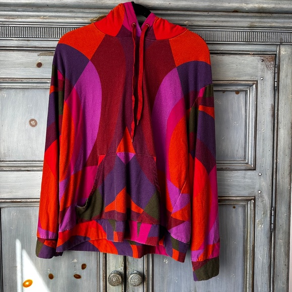 Farm Rio for Anthropologie Banana Gradient Vibrant Color Hoodie Size M - Picture 2 of 10